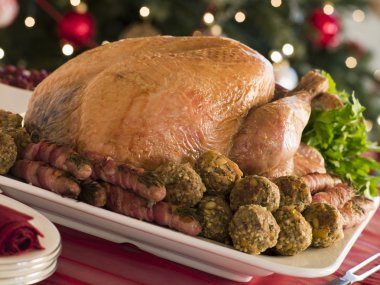 Traditional Roast Turkey with Trimmings clipart