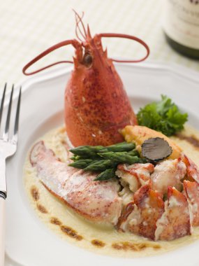 Lobster Thermidor with a Rouille Croute clipart