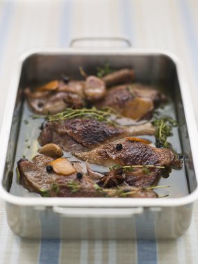 Tray of Confit Duck Legs clipart