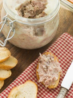 Rilette of Duck and Pork with Toasted Baguette Croutes clipart