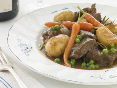 Navarin of Spring Lamb and Baby vegetables clipart