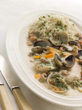 Dover Sole 'Normande' with Herb Rice clipart