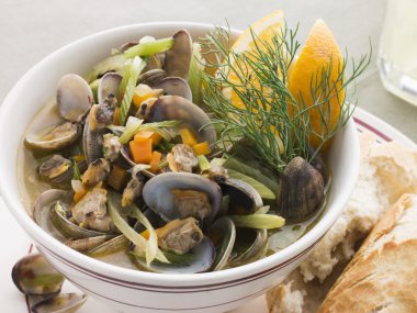 Saut ed Clams with Fennel and Orange clipart