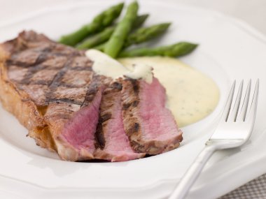 Steak Bearnaise with Asparagus Spears clipart