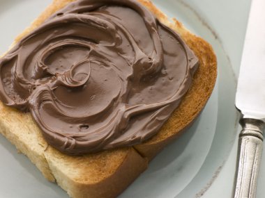 Slice of Toasted brioche with Chocolate Spread clipart