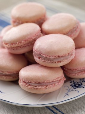 Plate of Raspberry Macaroons clipart