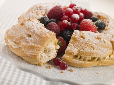 Paris Brest with Mixed Berries and Hazelnuts clipart