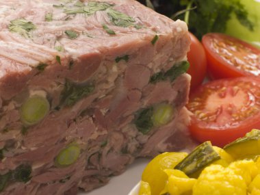 Jellied Gammon and Leek Terrine with Piccalilli clipart