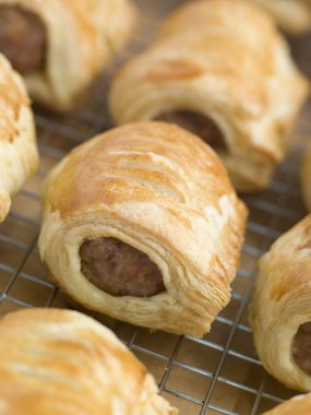 Sausage Rolls on a Cooling Rack clipart