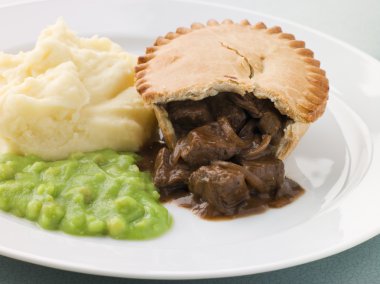 Steak Pie and Mash with Mushy Peas clipart