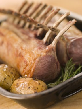 Best End Of English Spring Lamb with Rosemary Roasted New Potato clipart