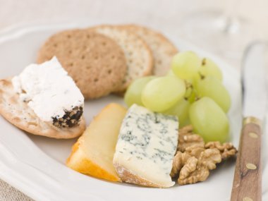 Plate of Cheese and Biscuits clipart