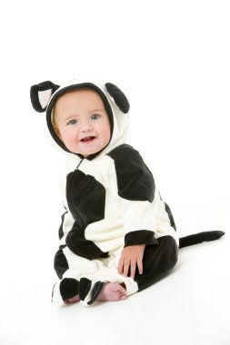 Baby in cow costume clipart