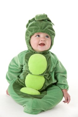 Baby in peas in pod costume clipart