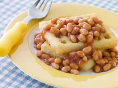 Potato Waffles with Baked Beans clipart