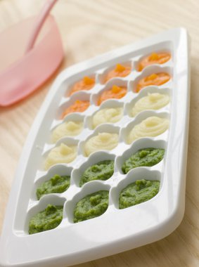 Pureed Baby Food in a Ice Cube Tray clipart