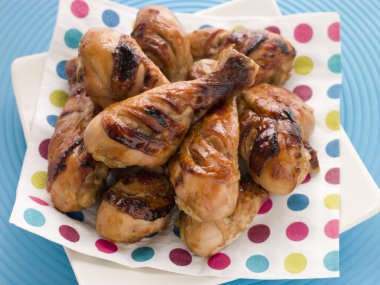 Barbeque and Honey Glazed Chicken Drumsticks clipart