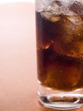 Glass of Cola with Ice Cubes clipart