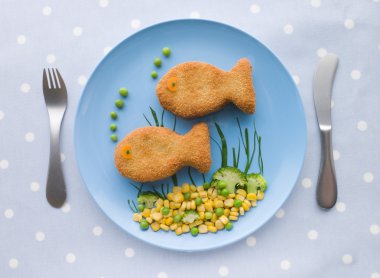 Fish Cakes with Vegetables clipart