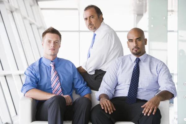 Group Businessmen Sitting Office Lobby — Stock Photo, Image