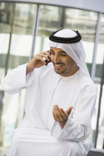 Middle Eastern Businessman Talking Mobile Phone — Stock Photo, Image