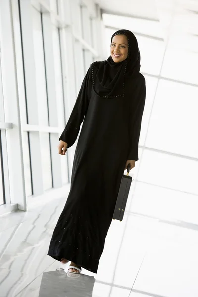 Middle Eastern Businesswoman Walking Corridor — Stock Photo, Image