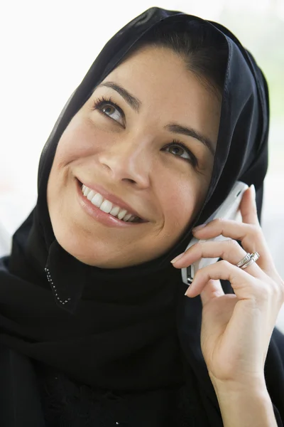 Middle Eastern Woman Talking Cellphone — Stock Photo, Image