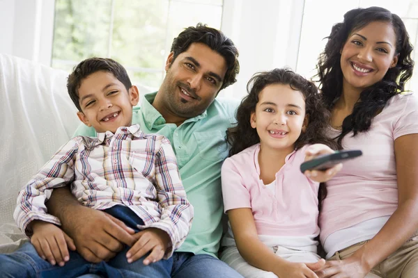 Middle Eastern Family Watching Television — Stock Photo, Image