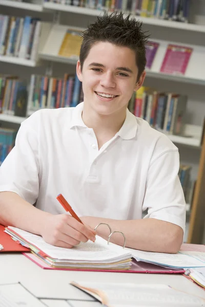 Student Studying Library — Stock Photo, Image