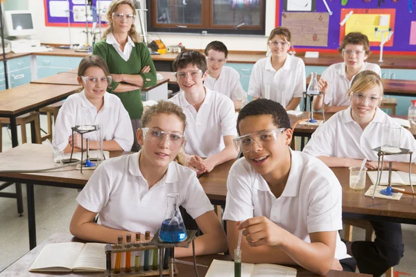 Schoolchildren Teacher Science Class — Stock Photo, Image