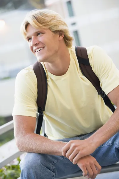 Male University Student Wearing Rucksack — Stock Photo, Image
