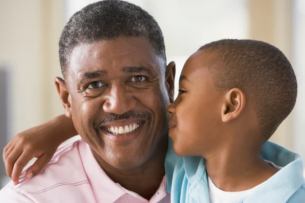 Grandfather and grandson hugging — Stock Photo, Image