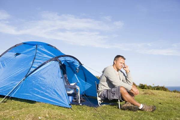 Muž Venku Camping — Stock fotografie