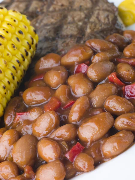 Baked Beans in a Spicy Barbeque Sauce — Stock Photo, Image