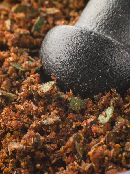 Cajun Spice Rub Pestle Mortar — Stock Photo, Image
