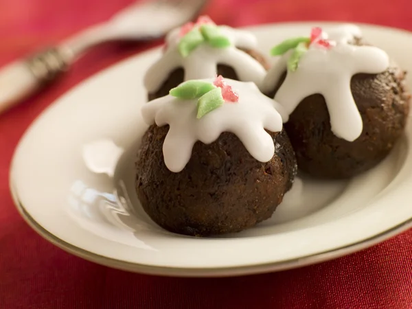 Chocolade truffel christmas pudding — Stockfoto