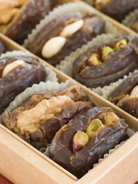 Dates stuffed with Nuts and Marzipan — Stock Photo, Image