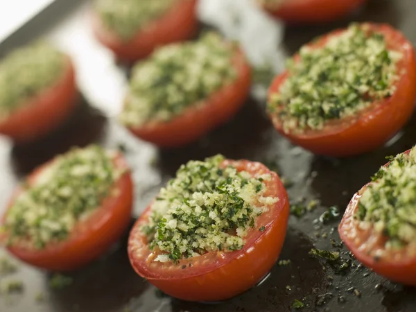 Tomates Assados Forno Com Crosta Comprovada — Fotografia de Stock
