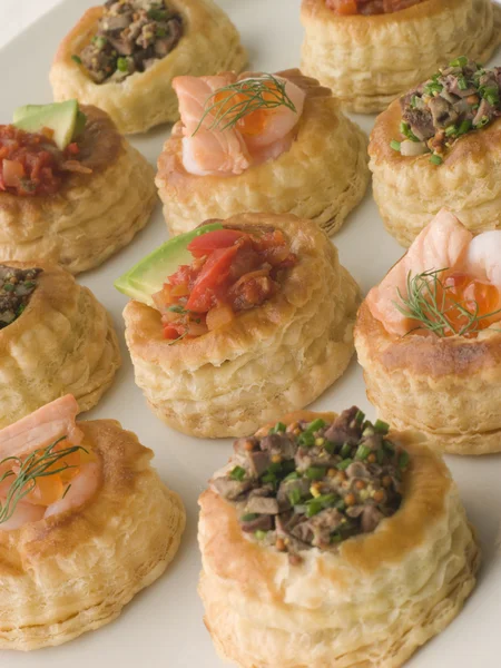 Selection of Cocktail Vol au Vents — Stock Photo, Image