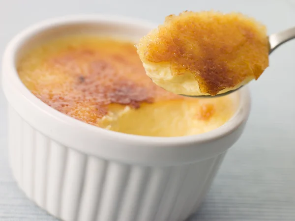 Spoonful of Creme Brulee — Stock Photo, Image
