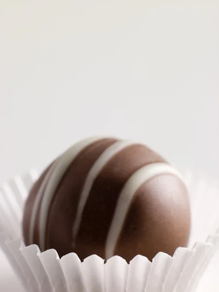 Truffe Chocolat Dans Une Petite Caisse Quatre — Photo