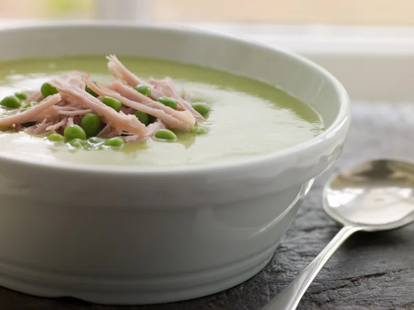 Bowl of Pea and Ham Soup — Stock Photo, Image