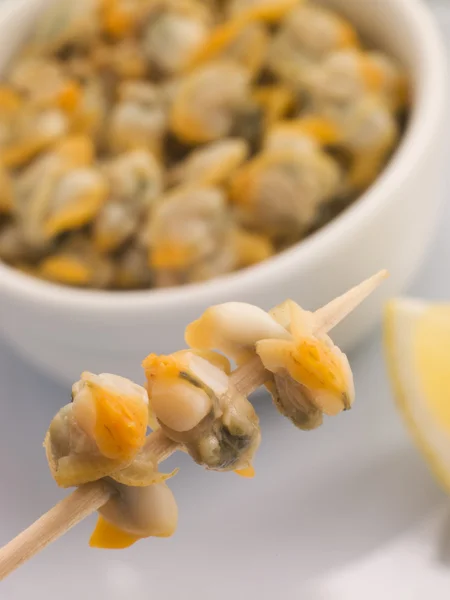 Pickled Cockles Cocktail Stick — Stock Photo, Image