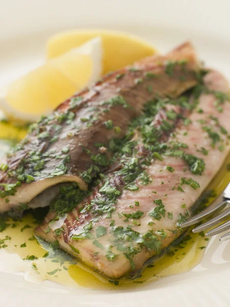 Loch Fyne Kippers Grilled with Parsley Butter — Stock Photo, Image