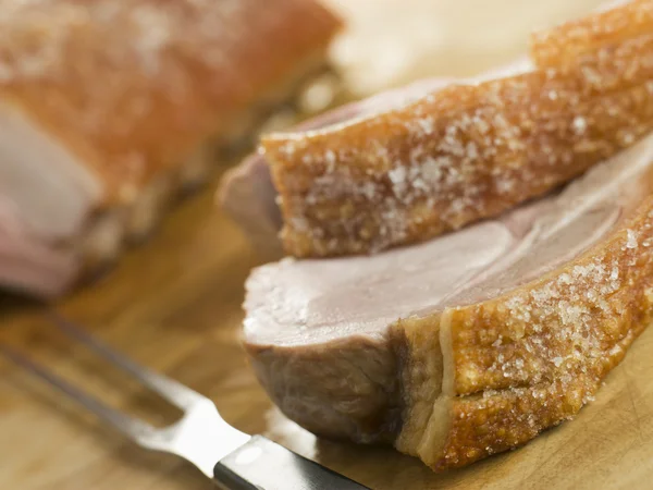 Roast Loin of Pork with Crispy Crackling — Stock Photo, Image