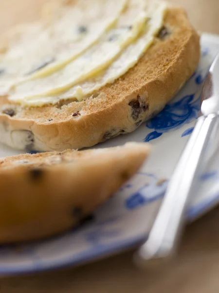 Ciasto herbata tosty z masłem — Zdjęcie stockowe