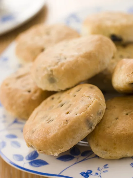 Plate of Eccles Cakes — Stock Photo, Image