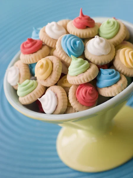Dish of Iced Gem Biscuits — Stock Photo, Image