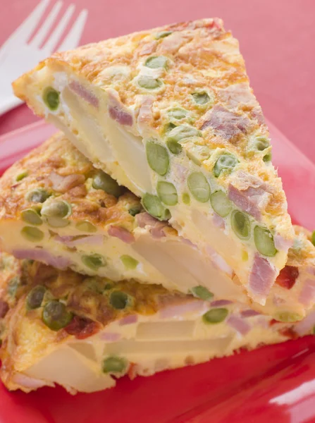 Wedges Spanish Omelette — Stock Photo, Image