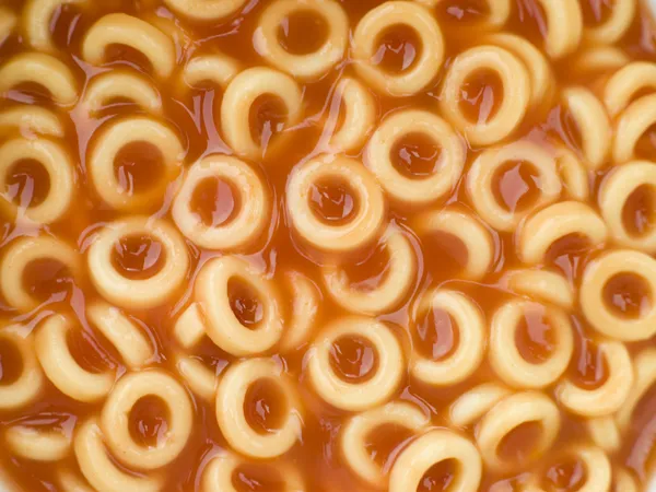 Spaghetti Hoops Molho Tomate — Fotografia de Stock